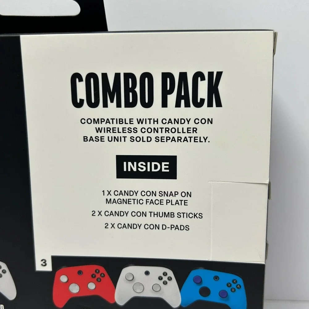 Candy Con Arctic White Combo Pack Face Plate Thumb Sticks D-Pads New Switch & PC